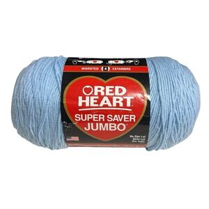 VTG‎ Red Heart Super Saver Yarn LIGHT BLUE 0381 Acrylic 14 oz Jumbo NO DYE LOT